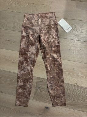 NWT Lululemon SOLD OUT Rose Gold Shimmer Leggings  *size 6